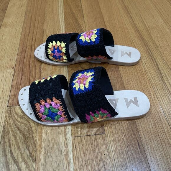 Manebi Evereve Boho Crochet Double Strap Sandals Womens Size 37 US 7 NEW NO BOX - Picture 10 of 13